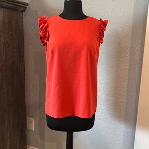 Milly red/orange sleeveless blouse. New